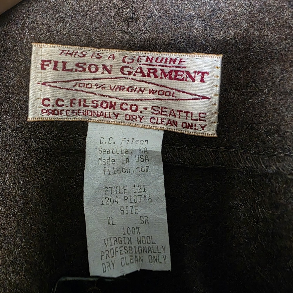 Filson Style 121 Mackinaw Wool Vest XL Brown Outfitter Liner - Picture 7 of 8